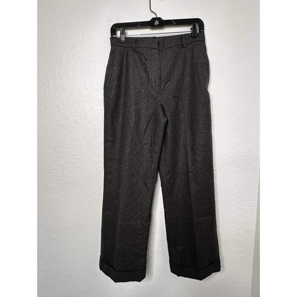 Brooks Brothers Women's Wool Blend Charcoal Gray Cuffed Dress‎ Pants